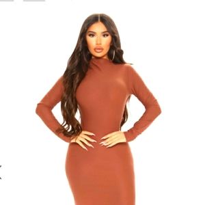 3. Fashion Nova-All Day Midi Dress Chocolate